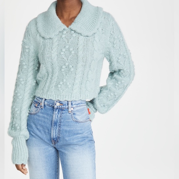 Loveshackfancy Berget Cropped Sweater, sparkling brook XS - Picture 10 of 10